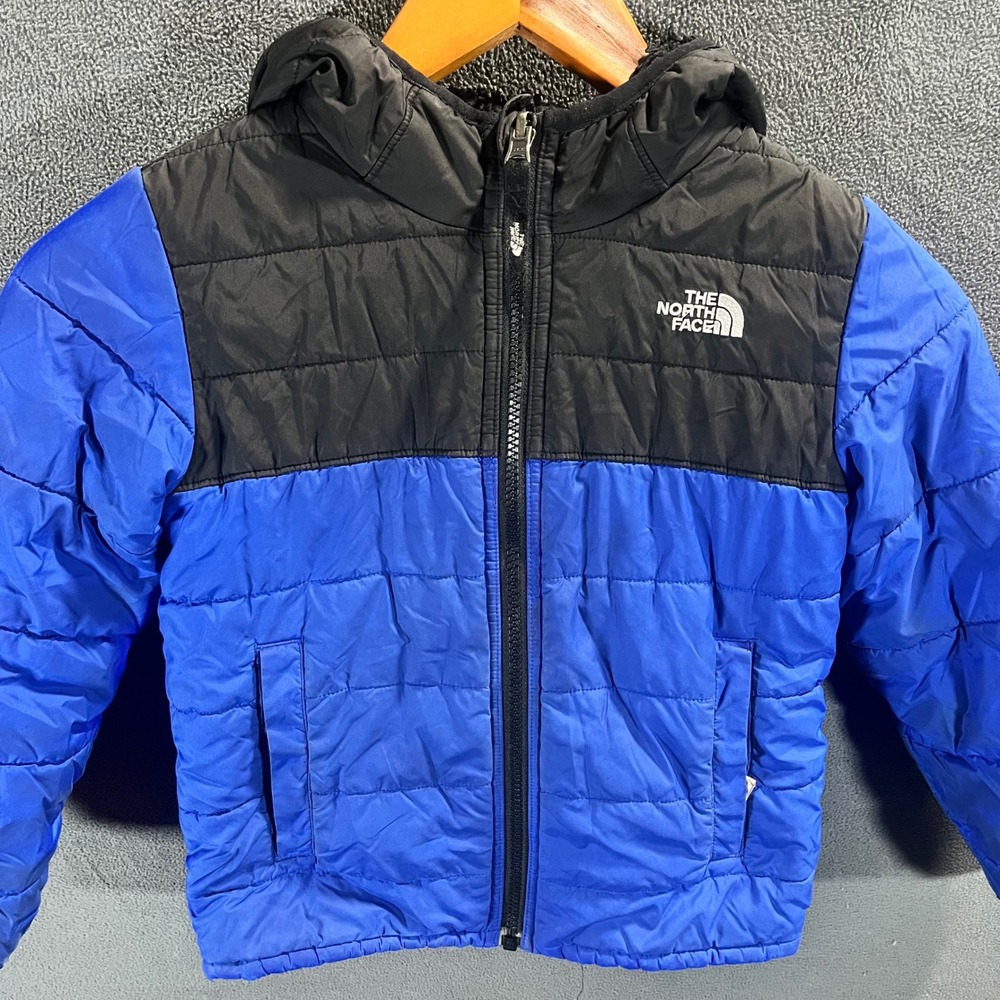 The North Face Reversible Hooded Jacket Blue Black Puffer Fleece Toddler 6/6